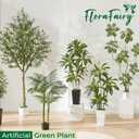 FloraFairy 6.5FT Artificial Sumac Tree with White Pot, Tall Faux Plants Indoor, Large Fake Tree with Nearly Natural Silk Plant (Real Touch), for Home, Office, Living Room, Patio, Lobby Decor