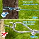 Upgraded Dog Tie Out Cable for Camping, 100FT Portable Trolley System for 2 Dogs, Knot-a-Hitch Dogs Hitching System up to 250lbs, Dog Runner for Yard Camping Training Running Hiking Outdoor