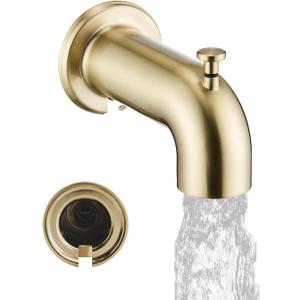 Extra Long Tub Spout with Diverter, Fits for 1/2" IPS Threads,Brushed Gold