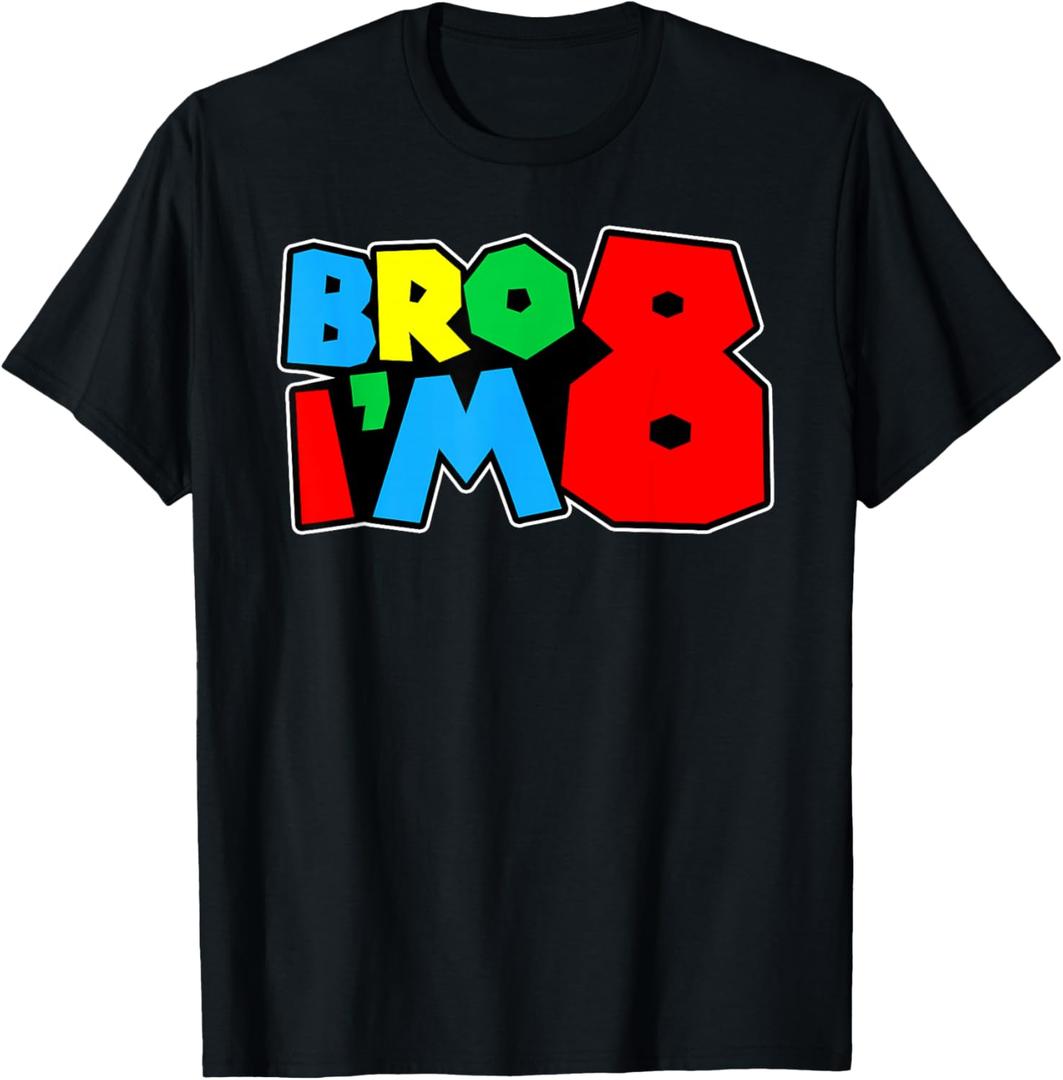 8th Birthday Boy Bro Im 8 Year Old Video Gamer Eight Bday T-Shirt, Size Kids 10