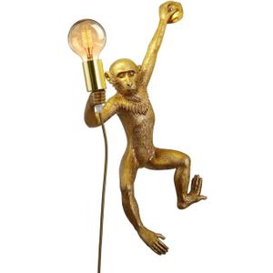Plug in Wall Sconces, Resin Monkey Wall lamp, 21.65 x 11.81 Inch On Off Switch, Vintage Industrial Wall Light Fixture for Living Room, Bedroom, Office