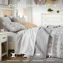 Comfort Spaces Boho Quilt Set Twin Reversible Vermicelli Quilting Twin Size Bed, All Season, Lightweight, Coverlet Winter Layer Bedding, Shams, Gloria, Twin/Twin XL Grey/Yellow 2 Piece