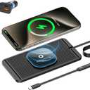 Magnetic Wireless Car Charger Pad, REESTECQI 15W Wireless Charging Pad for Magsafe Charger Wireless Charger for Car Non Slip Type C with 40W Car Charger for iPhone 17/16/15/14/13/12 (1M Cable)