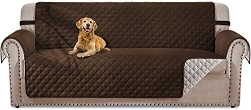 HOMERILLA Reversible Oversized Large Couch Cover for Dogs Water Resistant Washable Pets Furniture Protector Sofa Cover with Elastic Straps (Oversized Sofa 78", Chocolate/Beige)
