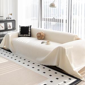 Durable Couch Cover Blanket, Sofa Blanket Cover Washable, Oversized Couch Cover Pet Friendly, Chenille Sofa Cover Blanket for 2-3 Cushions Sofas Solid Color(71"x 102"/Beige/1pc)