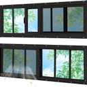 Shed Windows 2 Pack Chicken Coop Windows 12" x 35" Black
