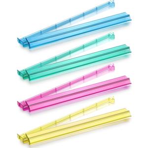 Mahjong Racks with Pushers,4 Colors Acrylic American Majiang Tile Racks,Imports Modern Mahjong Racks with Built-in Pushers- Set of 4 (Mixed)