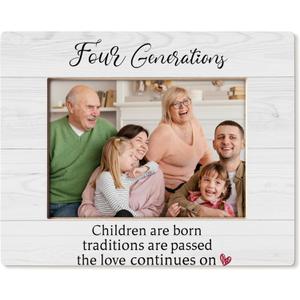Four Generations Picture Frame 5x7, Family Photo Frame, Grandparents Gift Picture Frames, Grandma Grandpa Gift, Gifts for Grandparent, Gifts for Grandma