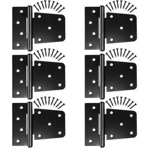 Heavy Duty Gate Hinges 6 Pack, Black Iron 3.5 Inch Door Hinges for Wood Shed Barn Door Fence Gate Swing Door (Screws Included)