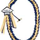 Omoomo Graduation Leis with Money Holder, Graduation Ribbon, Class of 2025 Graduation Cap Tag, High School College Graduation Decorations, Navy Blue & Gold
