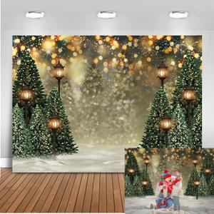 Mocsicka 10x8ft Winter Snowflake Christmas Tree Backdrop Christmas Glitter Bokeh Newborn Baby Shower Birthday Photo Backdrops Xmas Pine Tree Party Decors Photography Background