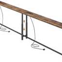 78.7 Narrow Console Table with 26"34" Height Adjustable, Behind Couch Table Skinny with 2 Power Outlets and USB Ports, Long Sofa Tables for Living Room and Small Spaces, Rustic Brown
