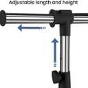 LiaMeE Adjustable Clothing Rack for Hanging Clothes, Heavy Duty Garment Rack with Wheels Free Standing Rolling Clothes Rack with Shelf & Grid, Easy Assembly Standard Rod, Black & Chrome