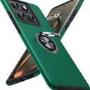 JAME for Motorola Edge 2025 Case, Dual Layer Military Grade Protection Shockproof Cover with Ring Holder Stand Kickstand, Slim Fit Protective Phone Case for Motorola Moto Edge 2025, Green