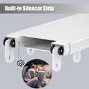 Double Curtain Track Ceiling Mounted Aluminum Silent Rails System White 3m(9.8ft)