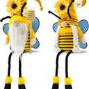 Lovinland Spring Decorations for Home, Office, Indoor - Yellow Honey Bumble Bee Sunflower Plush Gnomes Doll - Summer Gnome Gifts for Women - Bee Stuffed Sitters for Shelf Decor, Spring-bee