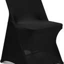 LEBENGURU Stretch Spandex Folding Chair Covers 30PCS, Universal Elastic Fitted Chair Cover Protector for Wedding, Party, Banquet, Holidays, Celebration, Decoration (Black)
