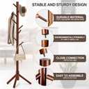 WANGMUXIA Coat Rack, Freestanding Coat Rack with 8 Hooks and 3 Adjustable Size Tree Coat Racks for Bedroom, Hallway, Entrance, Office, for Hats, Coats, Scarves, Handbags