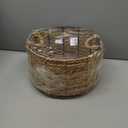 Round Wicker Storage Basket, Woven Large Water Hyacinth Bin with Handles, 12''x 7''