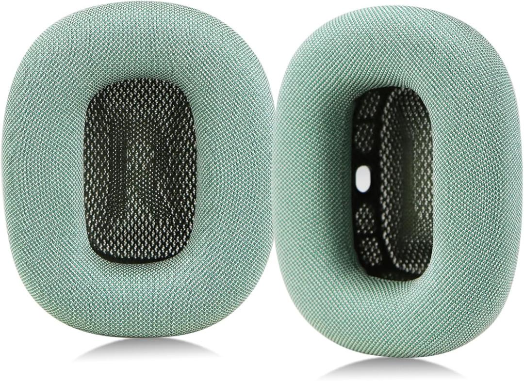 Upgraded Ear Cushions for Apple AirPods Max Headphones, Mesh Fabric Replacement Ear Pads Cover with Memory Foam and Magnet,Closer to The Original(Green)