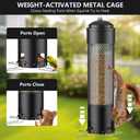 LCSEVEN Bird Feeders for Outdoors Squirrel Proof with Weight-Activated Perches, Hanging Bird Feeder for Outside, Metal Feeder for Wild Cardinal, Finch, Blue Jay, Chickadee, 3.6LB Seed Capacity, Black