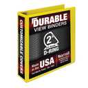 Samsill Durable 2 inch 3 Ring Binder, Made in USA, D Ring Binder, FSC 100% Recycled Chipboard, Yellow