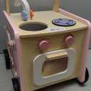 wiqins Wooden Baby Walker 9-in-1 Activity Center with Toddlers Montessori Sensory Toys and Play Kitchen Push Walker for Kids with Wheels and Storage Space, Ideal Gift for Girls Boys Ages 6-36 Month