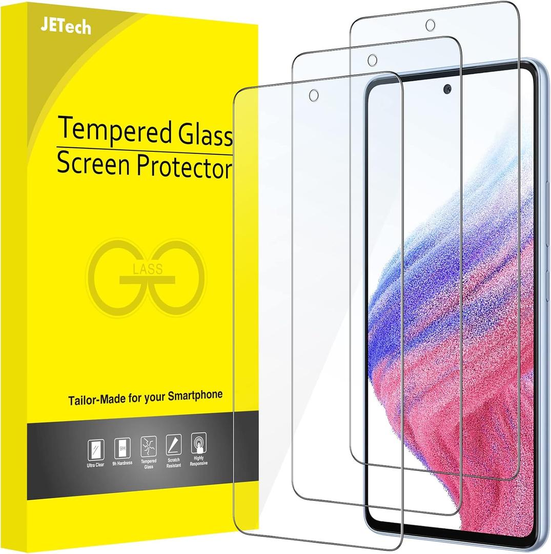 JETech Screen Protector for Samsung Galaxy A53 5G / A52 / A52 5G / A52s 5G, 9H Tempered Glass Film, Anti-Scratch, HD Clear, 3-Pack