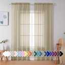 Simplebrand Taupe Sheer Curtains 90 Inches Long 2 Panels, Light Filtering Rod Pocket Solid Color Window Sheer Curtain Panels, Elegant Curtains & Drapes for Living Room, Bedroom, 42" W x 90" L