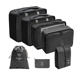 JRINTL Packing Cubes - 7 Set Packing Cubes Luggage Travel packing Organizers for Travel Accessories (B-Black)
