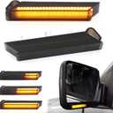 Sequential Amber LED Side Mirror Turn Signal Lights for 2004-2014 Ford F150 Raptor Lincoln Mark LT, Smoked Lens Dynamic Indicator Right Left Lamps with Upgrade 48 LED