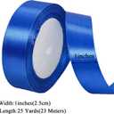 2 x Blue Satin Ribbon, 1 Inches x 25 Yards Royal Blue Fabric Ribbon for Gift Wrapping, Crafts, Wedding, Baby Shower, Bows Making, Wreaths, Wands Making and Other DIY Sewing Projects