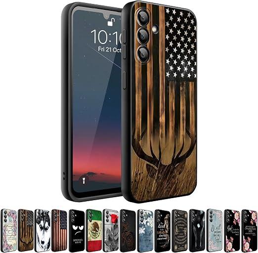 HQUSZPT Phone Case Compatiable for Samsung Galaxy S25 Plus 5G,Slim Shockproof Protective Cover for Man Women Girl Boy Children,Wood Grain American Flag Flying Eagle