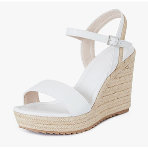 mikarka Women's Espadrille Wedge Sandals: Ankle Strap Platform Open Toe Wedges - Stylish High Heel Dressy Summer Wedges for Women, Inspired by Espadrilles Size 8.5