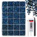 qiipii Ink Blue Resin Rhinestones w B7000 Glue for Bedazzling Crafting 2mm6mm Montana Flatback Jelly Stones Navy Blue Diamonds Gems Bedazzler Kit for Nails Face Eyes Makeup Tumblers Bottles Crafts