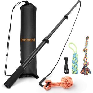 LOOBANI Flirt Pole for Dogs - Chase & Tug of War, Interactive Toys & Extendable Teaser Wand for Small Dogs Training & Exercise (POLE-40 Inch)