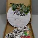 RoseCraft Interchangeable Wooden Seasonal Black Welcome Sign, Rustic Welcome Front Door Wreaths for Home Wall Porch Decor, for Easter Spring Summer Fall Halloween Christmas All Season Decorations.