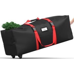 Christmas Tree Storage Bag 9Ft, Large Christmas Tree Storage Container, Waterproof Anti-Tear Heavy-Duty 600D Oxford Cloth Christmas Tree Storage Box 9FT with Handles (Black)