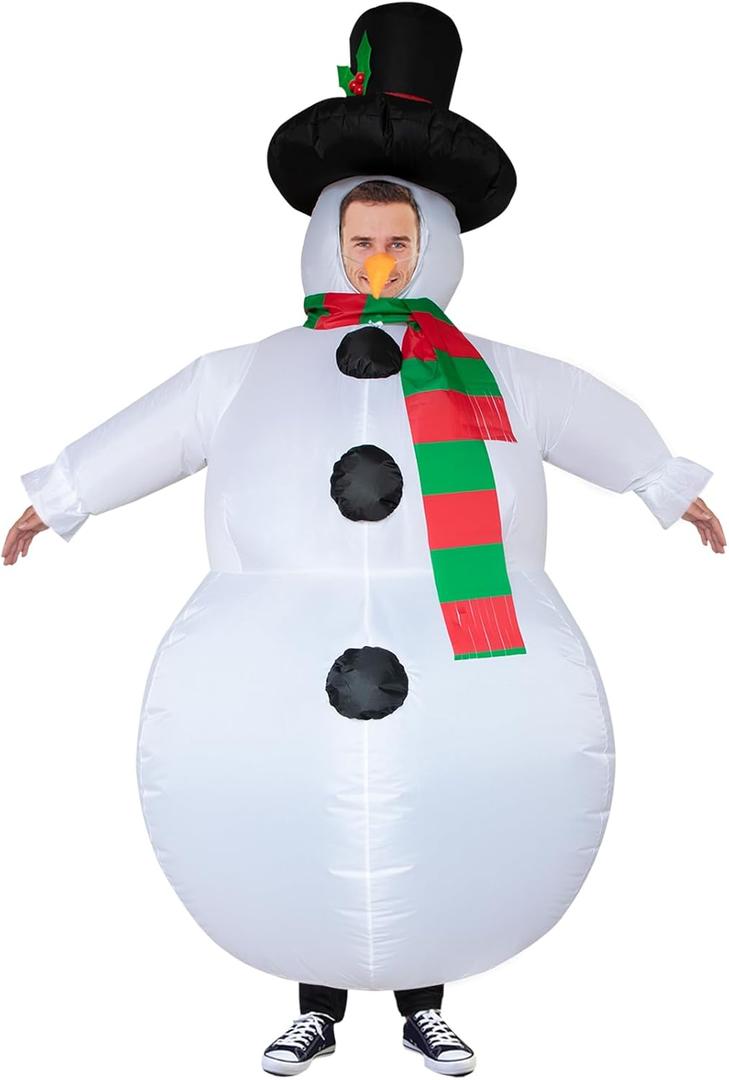 Inflatable Snowman Costume Christmas Costume Funny Blow Up Snowman Costumes for Cosplay Party