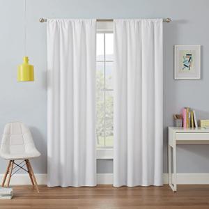 Blackout 100% Polyester Curtains for Living Room and Bedroom with Easy Rod Pocket Hanging Option (Pure White 70 inch Wide by 54 Inch Long - 2 Pannels Combined Size)