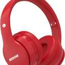 MIDOLA Kids Headphones Bluetooth 5.3 Wireless 60H Play Time Volume Limit 85/110dB Over Ear Foldable Protection Headset/Wired AUX Cord Mic for Children Boy Girl Travel School Phone Pad Tablet Red