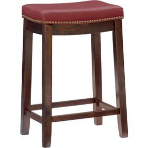 Linon Claridge Red Counter Stool, 26" x 18" x 12.75"