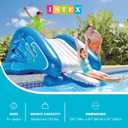 Intex Kool Splash Inflatable Water Slide Swimming Pool Play Center with Built in Sprayers for Kids and Adults, Ages 6 and Up, Blue