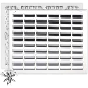 30" X 24" Return Air Filter Grille - Filter Included - Easy Plastic Tabs for Removable Face/Door - HVAC Vent Duct Cover - White [Outer Dimensions: 32.5"w X 26.5"h]