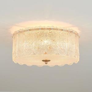 15 Textured Glass Semi Flush Mount Ceiling Light Classic Crystal Brass Chandelier Modern Luxury Ceiling Lighting Fixtures for Kitchen Bedroom Living Dining Room, UL Listed