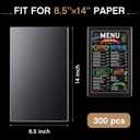 Henoyso 300 Pcs Clear Menu Sleeves 8.5 x 14 in Legal Size, Print Protectors