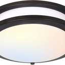 13 inch Flush Mount LED Ceiling Light Fixture, 2700K/3000K/3500K/4000K/5000K Adjustable Ceiling Lights, Oil Rubbed Bronze Saturn Dimmable Lighting for Hallway Bathroom Kitchen or Stairwell, ETL Listed