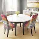 4 Pack Dining Room Chair Covers, Chair Covers for Dining Room Set of 4, Elastic Dining Chair Slipcovers, Dining Chair Slipcover, Kitchen Chair Protector Set of 4, Bohemian 2