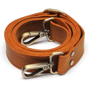 Full Grain Leather Replacement Strap for Handbags, Purses, Crossbody Bags, & Laptop Cases | Adjustable Shoulder Strap with Swivel Clasps | Camel, 1 in. Wide