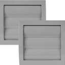 Vent Systems 4'' Inch Gray Air Vent Cover, Pack of 2, Dryer Vents and Bathroom Exhaust Vent Pipe, Louvered Outdoor Dryer Vent Cover Opening Flap Vent, Keeps Out Insects, Birds and Rodents